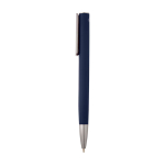 Recycled aluminium pen with plastic clip, black ink navy-blue colour