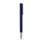 Recycled aluminium pen with plastic clip, black ink navy-blue colour