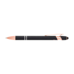Recycled aluminium pen with rose gold finish, black ink black colour