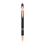 Recycled aluminium pen with rose gold finish, black ink black colour