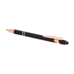 Recycled aluminium pen with rose gold finish, black ink black colour