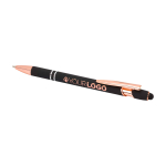Recycled aluminium pen with rose gold finish, black ink black colour