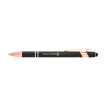 Recycled aluminium pen with rose gold finish, black ink black colour