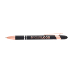 Recycled aluminium pen with rose gold finish, black ink black colour