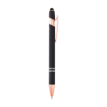 Recycled aluminium pen with rose gold finish, black ink black colour