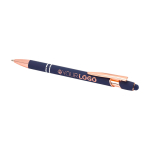 Recycled aluminium pen with rose gold finish, black ink navy-blue colour