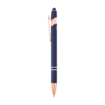 Recycled aluminium pen with rose gold finish, black ink navy-blue colour