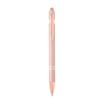 Recycled aluminium pen with rose gold finish, black ink pastel pink colour