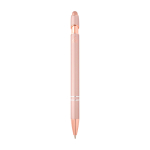 Recycled aluminium pen with rose gold finish, black ink pastel pink colour