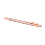Recycled aluminium pen with rose gold finish, black ink pastel pink colour