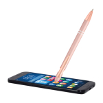 Recycled aluminium pen with rose gold finish, black ink pastel pink colour