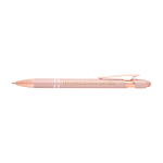 Recycled aluminium pen with rose gold finish, black ink pastel pink colour