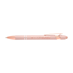 Recycled aluminium pen with rose gold finish, black ink pastel pink colour