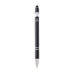Recycled aluminium pen with silver finish, black ink black colour