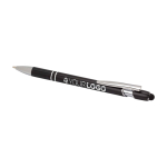 Recycled aluminium pen with silver finish, black ink black colour