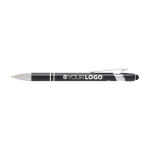 Recycled aluminium pen with silver finish, black ink black colour