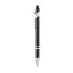 Recycled aluminium pen with silver finish, black ink black colour