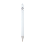 Recycled aluminium pen with silver finish, black ink white colour