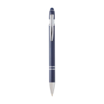 Recycled aluminium pen with silver finish, black ink navy-blue colour