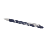 Recycled aluminium pen with silver finish, black ink navy-blue colour