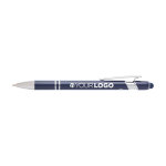 Recycled aluminium pen with silver finish, black ink navy-blue colour