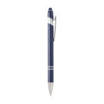 Recycled aluminium pen with silver finish, black ink navy-blue colour