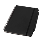 Hardcover notebook made from recycled plastic, A5, ruled pages black colour