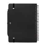 Hardcover notebook made from recycled plastic, A5, ruled pages black colour