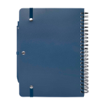 Hardcover notebook made from recycled plastic, A5, ruled pages navy-blue colour