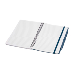 Hardcover notebook made from recycled plastic, A5, ruled pages navy-blue colour