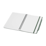 Hardcover notebook made from recycled plastic, A5, ruled pages pastel green colour