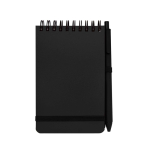 Recycled plastic ocean-cover notebook, A6, ruled pages black colour