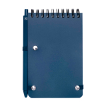 Recycled plastic ocean-cover notebook, A6, ruled pages navy-blue colour