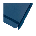 Recycled plastic ocean-cover notebook, A6, ruled pages navy-blue colour