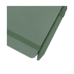Recycled plastic ocean-cover notebook, A6, ruled pages pastel green colour