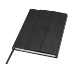 Hardcover recycled plastic notebook, A5, ruled pages black colour