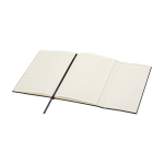 Hardcover recycled plastic notebook, A5, ruled pages black colour