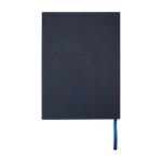 Hardcover recycled plastic notebook, A5, ruled pages navy-blue colour