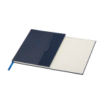 Hardcover recycled plastic notebook, A5, ruled pages navy-blue colour