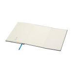 Hardcover recycled plastic notebook, A5, ruled pages navy-blue colour