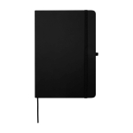 Notebook with rounded corners and soft cover, A5, ruled pages black colour
