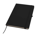 Notebook with rounded corners and soft cover, A5, ruled pages black colour