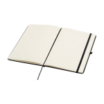Notebook with rounded corners and soft cover, A5, ruled pages black colour