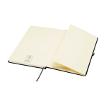 Notebook with rounded corners and soft cover, A5, ruled pages black colour