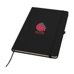 Notebook with rounded corners and soft cover, A5, ruled pages black colour