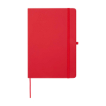 Notebook with rounded corners and soft cover, A5, ruled pages red colour