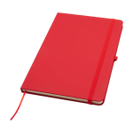 Notebook with rounded corners and soft cover, A5, ruled pages red colour