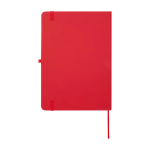 Notebook with rounded corners and soft cover, A5, ruled pages red colour