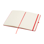 Notebook with rounded corners and soft cover, A5, ruled pages red colour