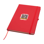 Notebook with rounded corners and soft cover, A5, ruled pages red colour